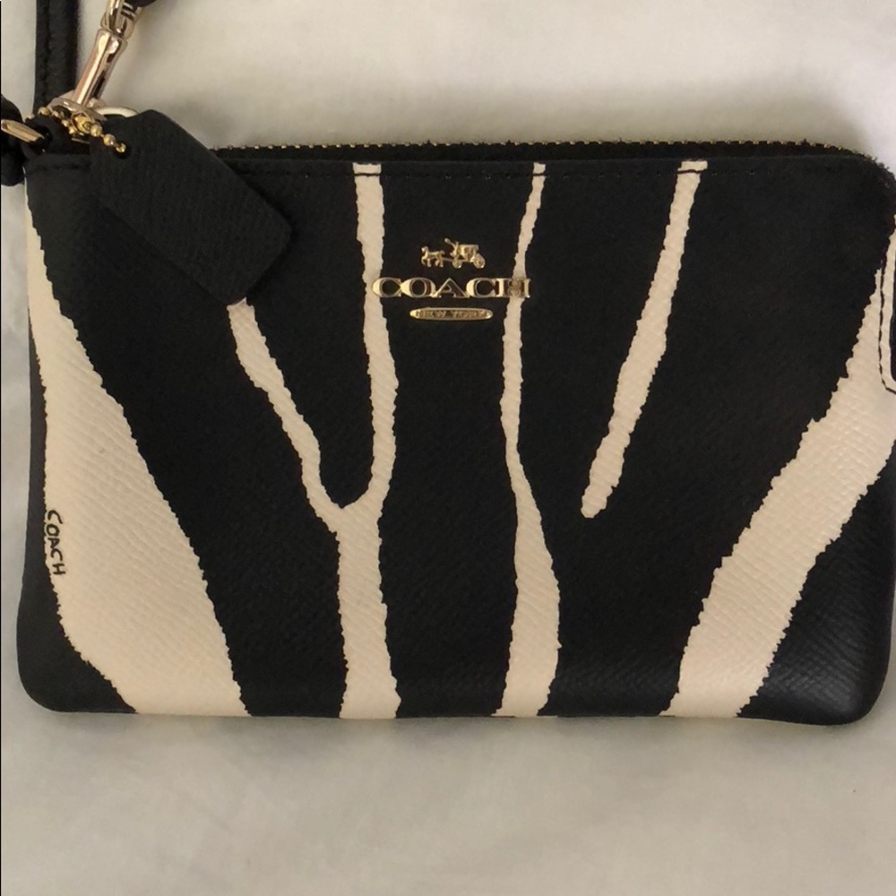 Coach Zebra Wristlet